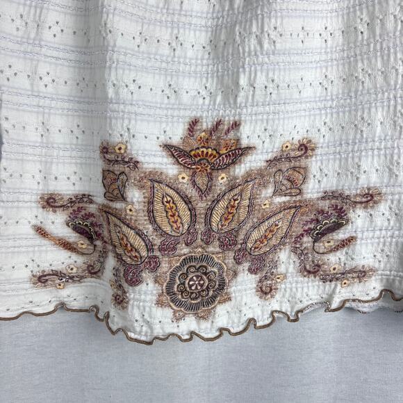 Vintage Paris Blues Top Y2K Peasant Blouse Eyelet Fairy Grunge Boho Coachella - Picture 3 of 7